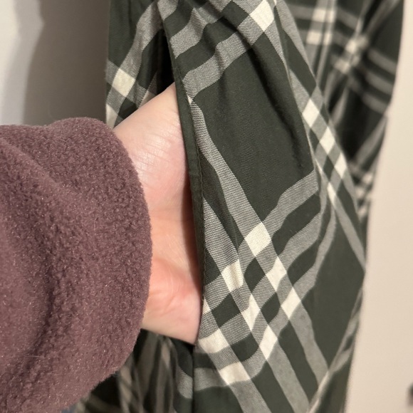 By Anthropologie Katerina Button Front Puff Sleeve Green Plaid Maxi Dress size L - Picture 7 of 9